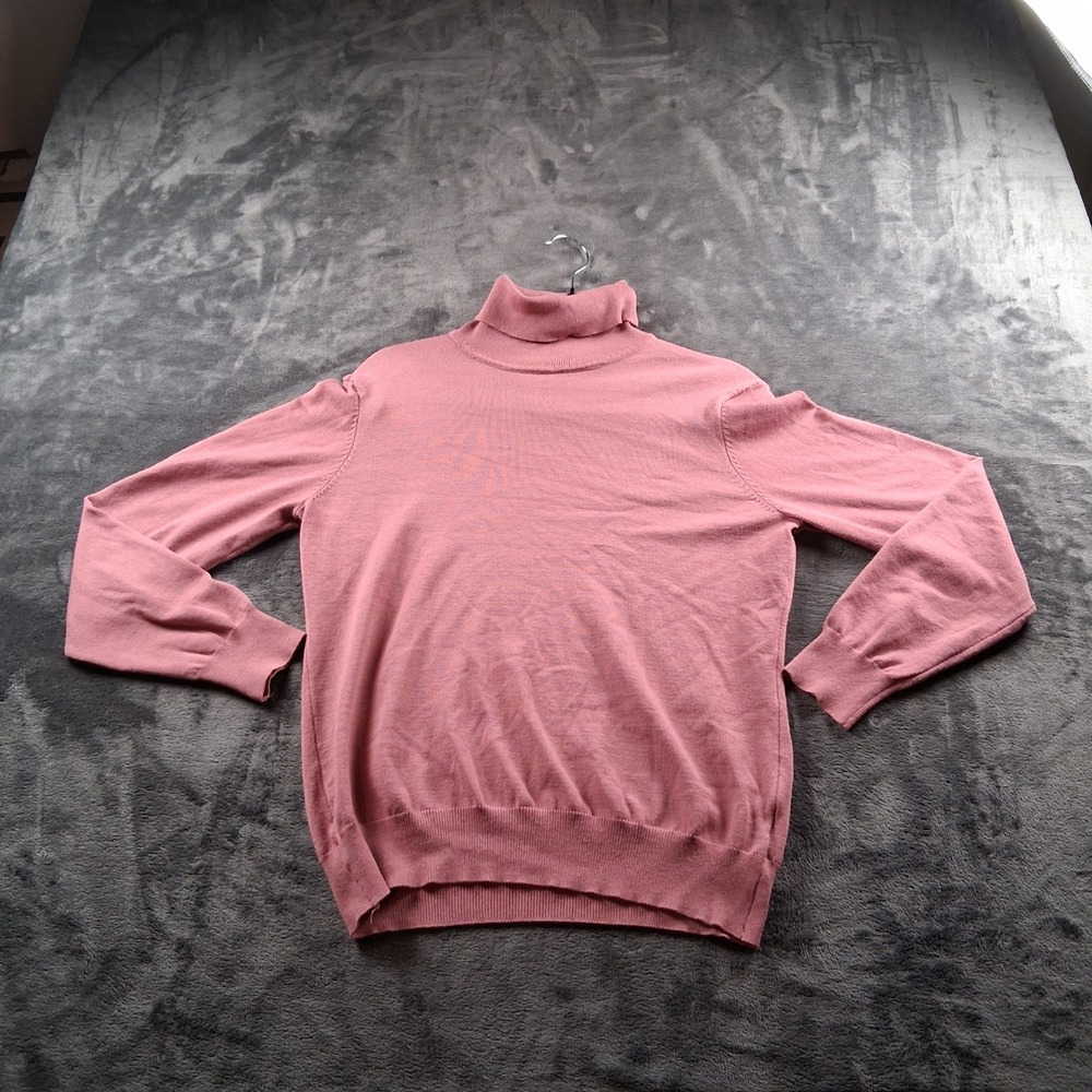 Madison Grey Turtleneck Sweater Womens Large Pink Long Sleeve Knit Pullover - Picture 2 of 7